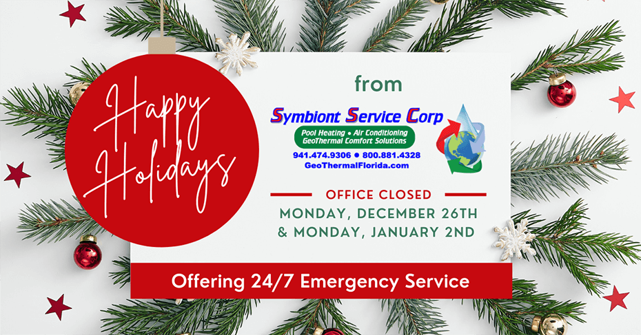 Happy Holiday from Symbiont Service - Holiday Hours Banner